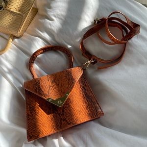 Burnt Orange Snakeskin Mini bag